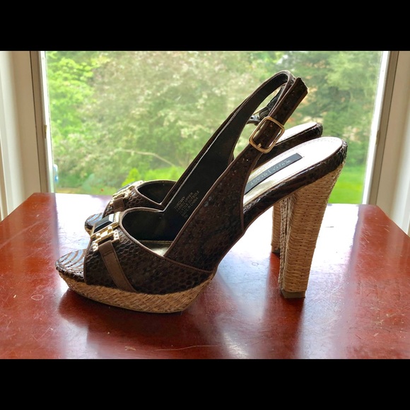 Brown Snake Print Heels - Picture 3 of 3